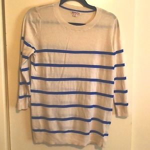 Cobalt Blue and White Striped Sweater
